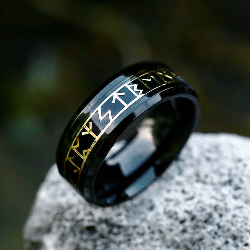Stylish Simple Stainless Steel Ring Black Gold Plating Titanium Finish Ring US Size 7 8 9 10 11 12 13 Elegant Finish