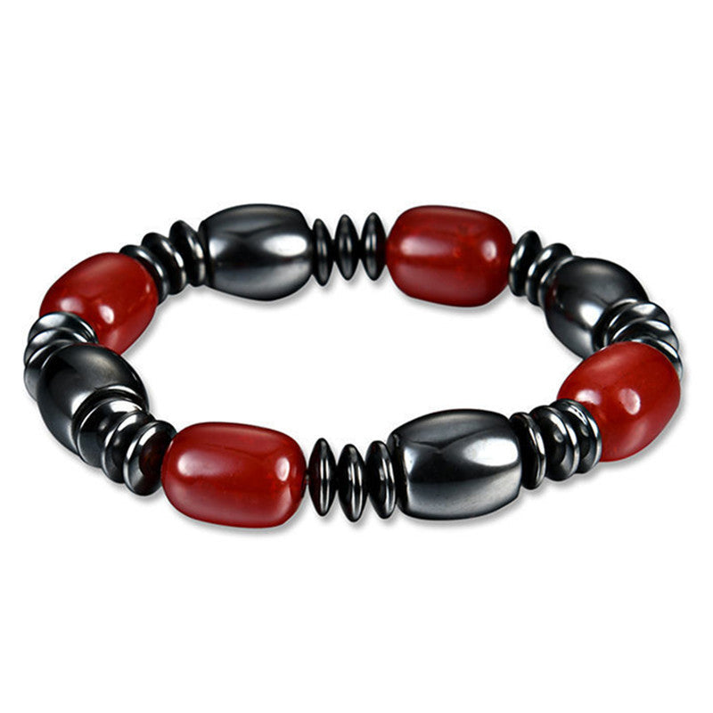 Geometric Hematite Bracelet For Men Black Stone Jewelry