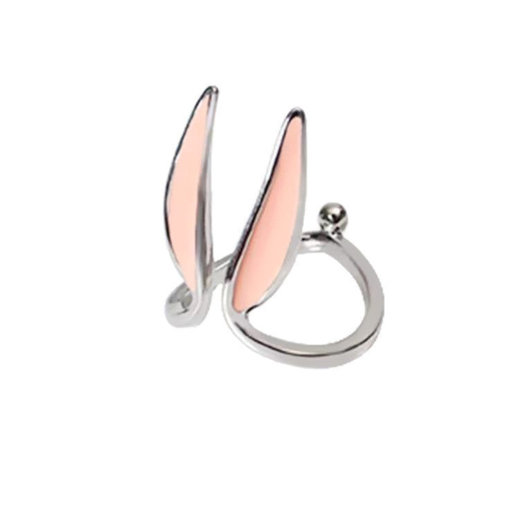 Womens Animal Ring With Cute Rabbit Ears Korean Fashion Alloy Ring Electroplated Jewelry Gift Idea For Her Chic