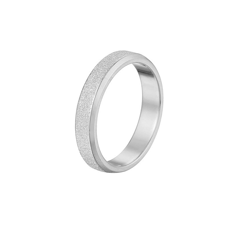 Unisex Titanium Steel Ring Silver Rose Gold Band Everyday