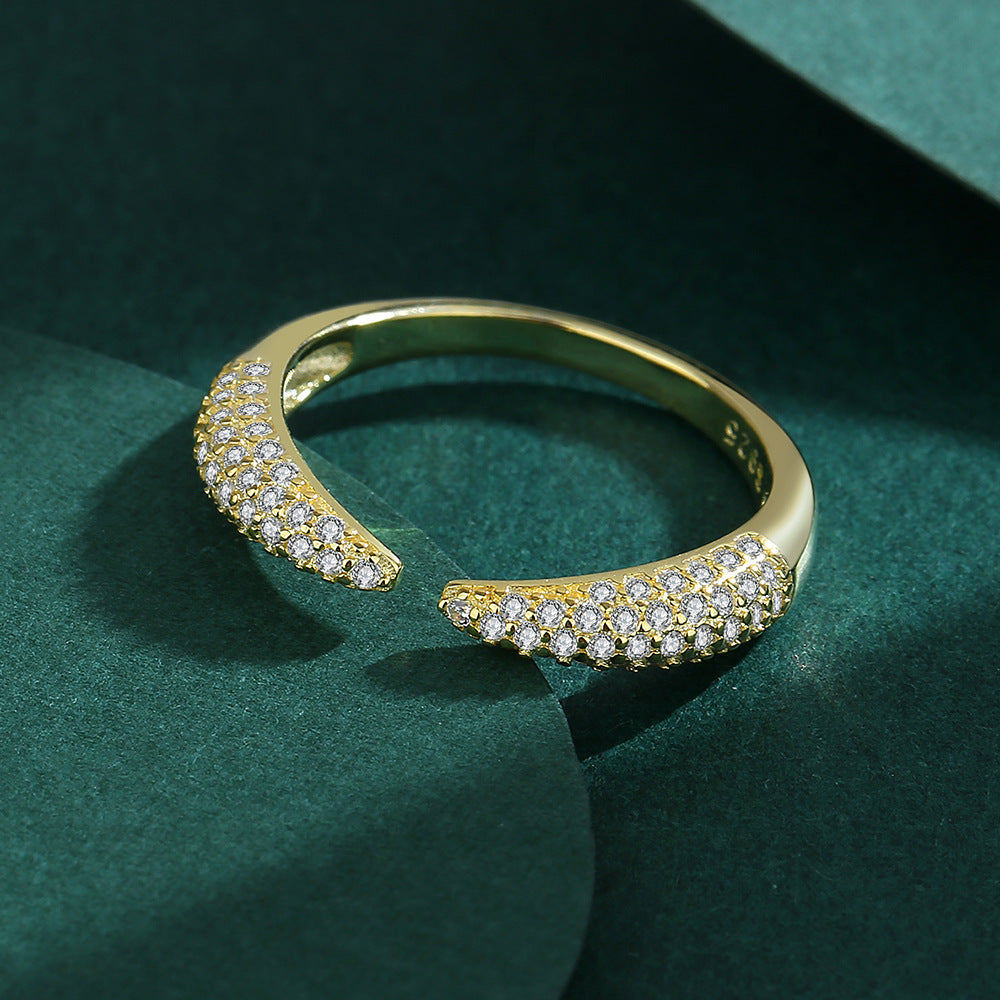 Sterling Silver Adjustable Ring Geometric Round And Square Design For Women Girls Elegant Everyday Jewelry Now