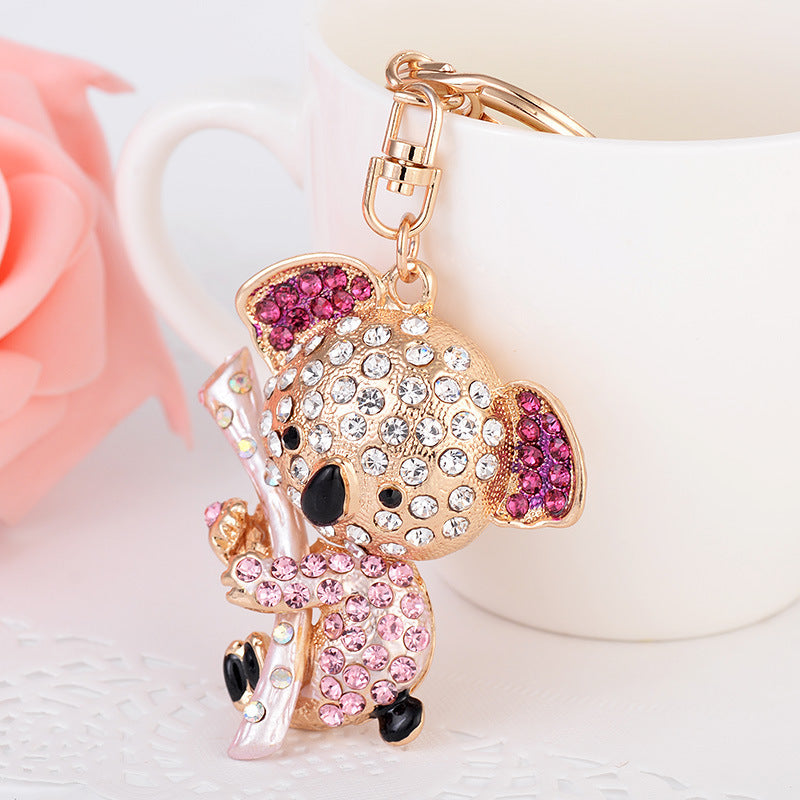 Keychain With Diamond Accents Metal Animal Pendant Ornament Bag Gift For Wedding Birthday Graduation Fun Great