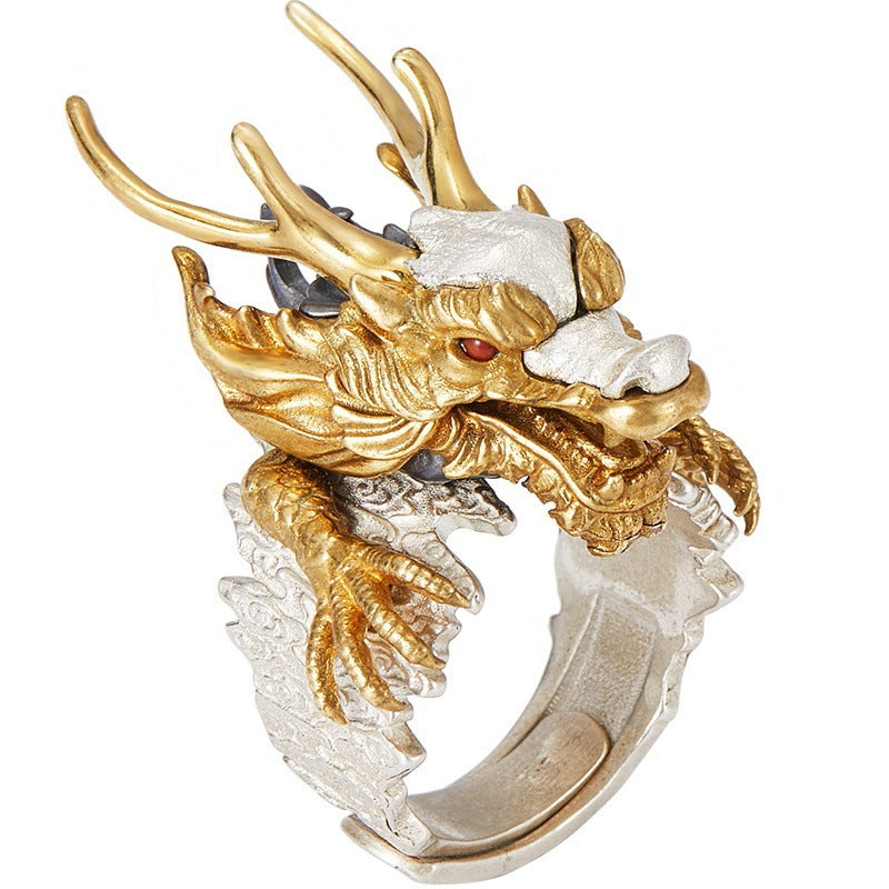 Unisex Dragon Claw Ring Copper Open Mouth Geometric Band