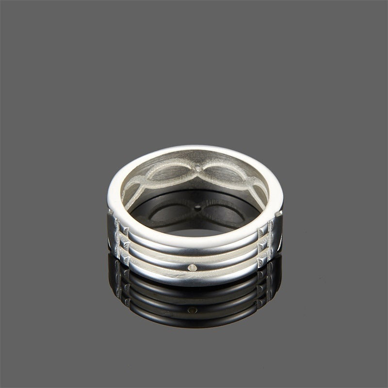 Unisex Geometric Alloy Ring White Gold Band Simple Design Festive Jewelry For Men And Women Size Range 6 To 12