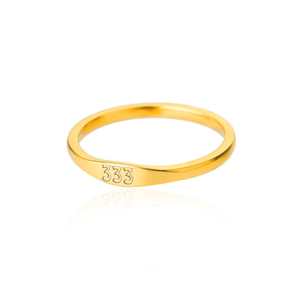 Personalized Ring Customizable Stainless Steel Band With Gold Inlay Engraving Letters Numbers Text For Modern Couples