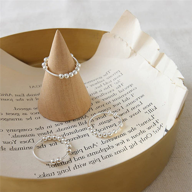 Geometric Copper Beaded Ring and Bracelet Set Silver Gold