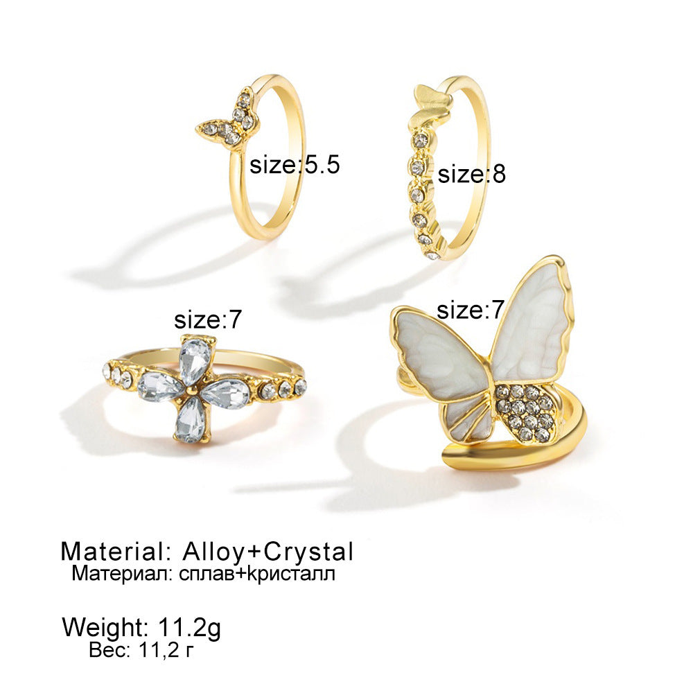 Womens Geometric Knuckle Rings Gold Plated Alloy Fashion Ring European And American Design Trendy One Size Set