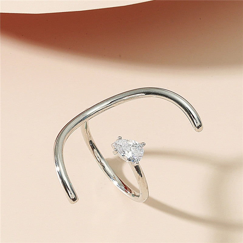 Geometric Copper Ring Unisex Electroplated Finish Retro Inspired Design Metal Band Ring Simple Fashion Minimal