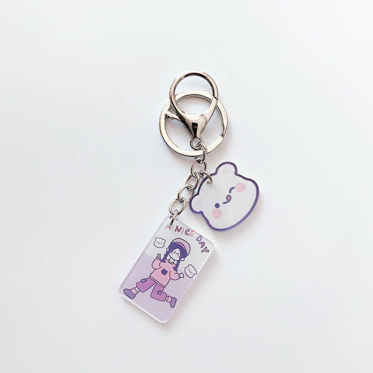 Earphone Protective Sleeve With Hanging Chain And Keychain Bear Dog Bunny Design Film Deluxe Style Fresh Style