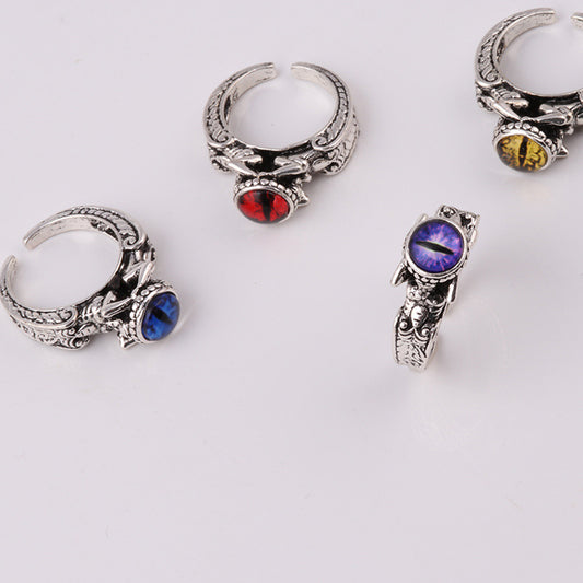 Three Dimensional Multicolor Skull Ring Inlaid Unisex Jewelry Accessory Alloy Craft Finish Highly Visible Tone