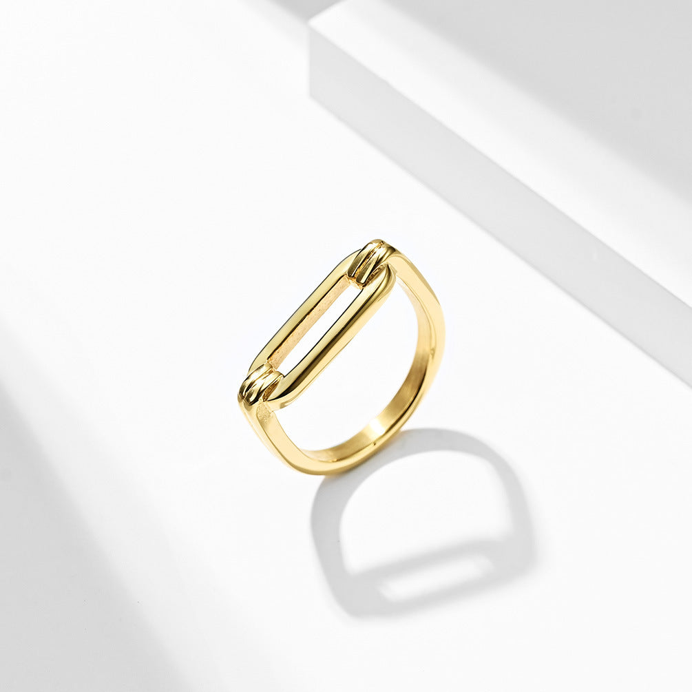 Unisex Titanium Steel Ring With Geometric Design Durable Everyday Wear Statement Jewelry For Festivals And Gifts