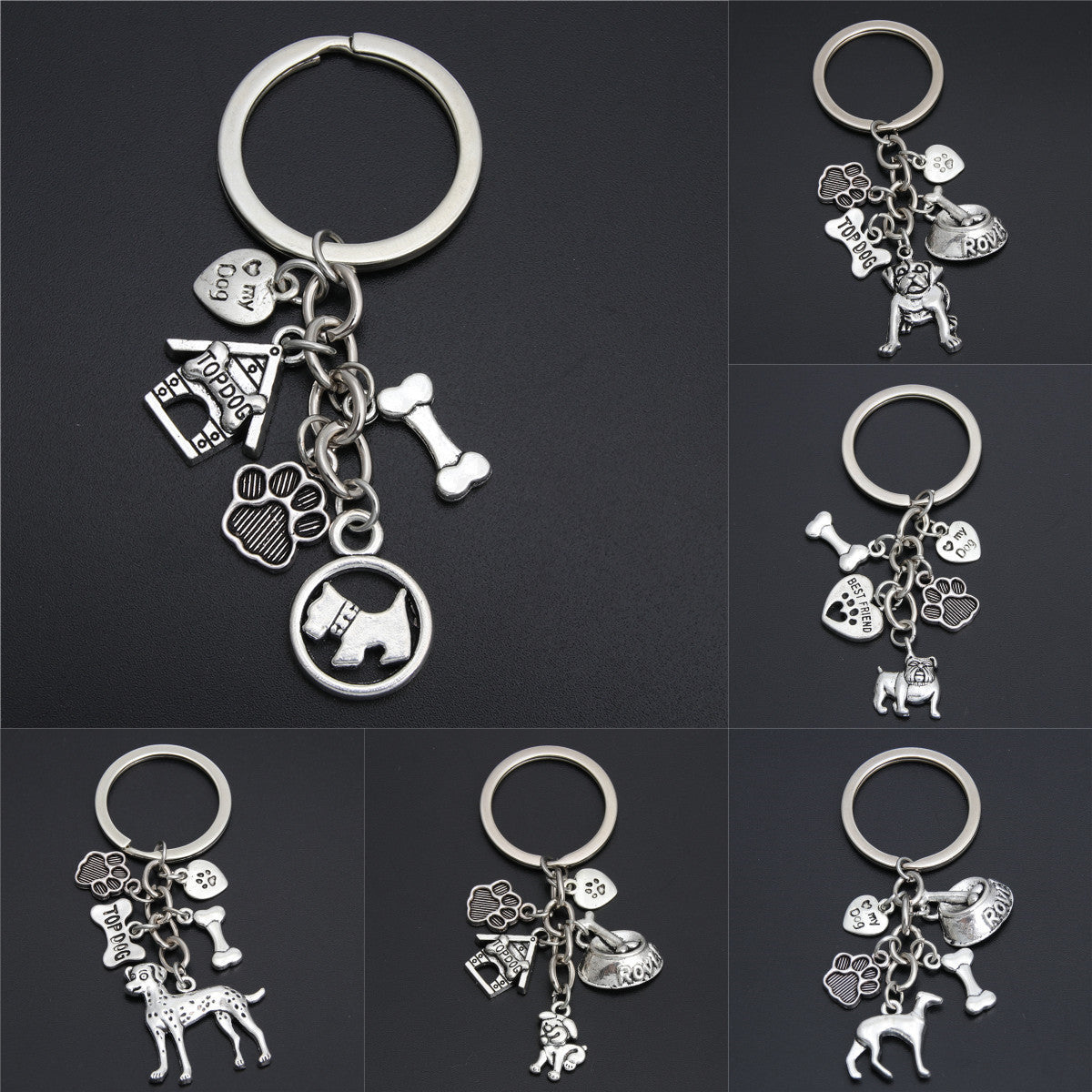Womens Heart Keychain Cute Animal Design Small Dog Key Ring Zinc Alloy For Handbags Purses Backpacks For Women