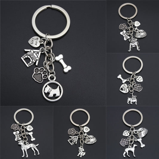 Womens Heart Keychain Cute Animal Design Small Dog Key Ring Zinc Alloy For Handbags Purses Backpacks For Women