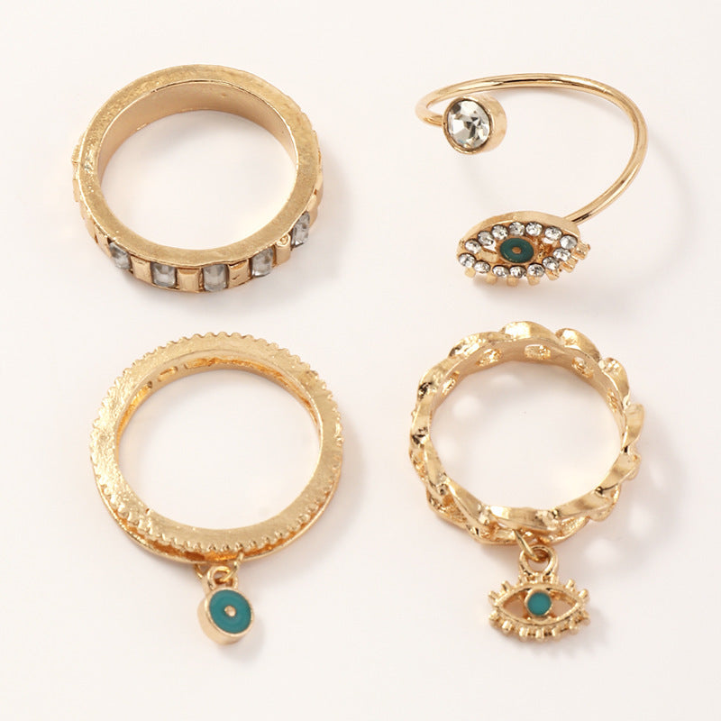 Demon Eye Ring Unisex Alloy Electroplated Jewelry European Style Statement Ring For Fashion Lovers Modern Style