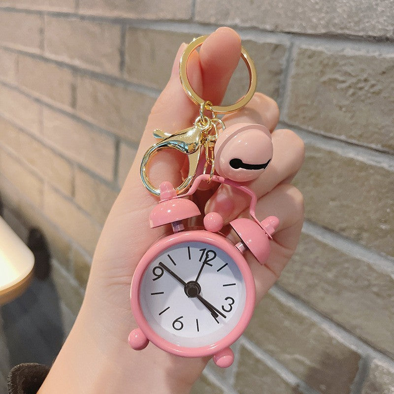 Mini Alarm Clock Keychain Pendant Cute Functional Accessory Zinc Alloy Durable For Handbags And Backpacks Colorful