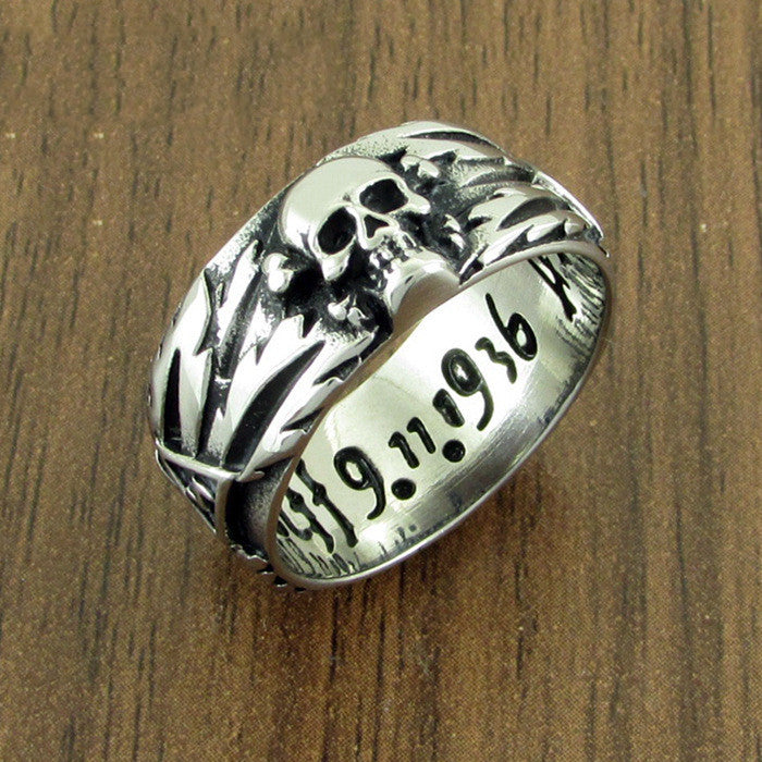 Stainless Steel Punk Skull Ring For Men Women Vintage Carved Personality Couple Jewelry Durable Accessory Quality