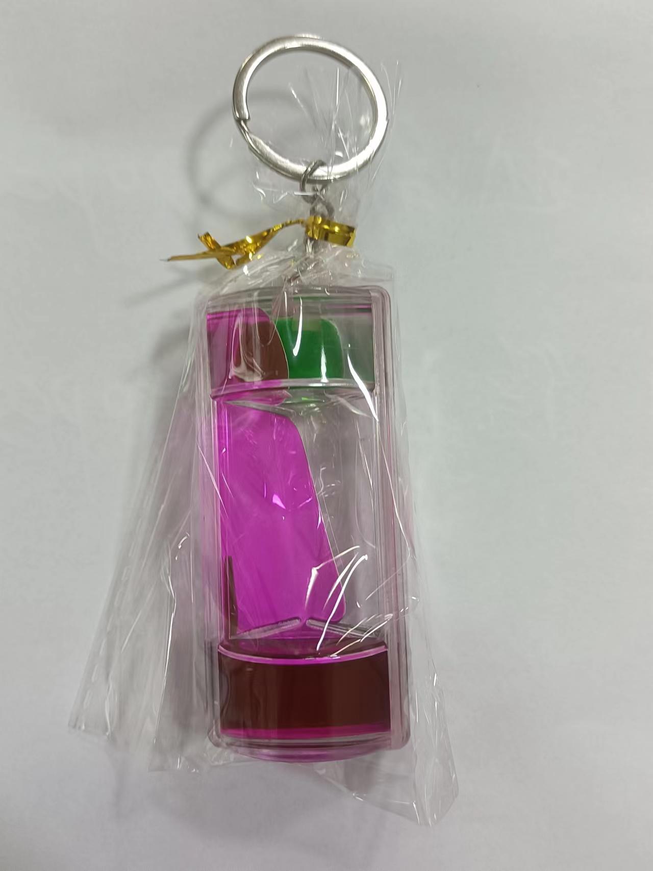 Acrylic Hourglass Keychain Colorful Liquid Motion For Stress Relief And Desk Decor Blue Pink Blue Green Colors