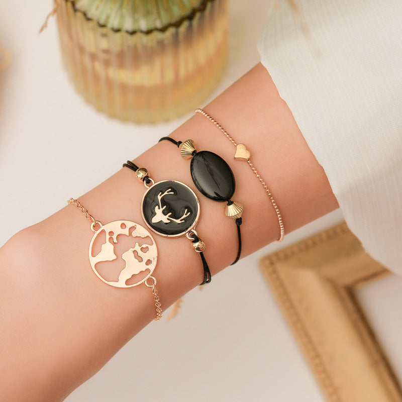 Womens Geometric Bracelet Electroplated Alloy Bangle Fashion Unique Design Jewelry For Party Or Daily Wear Elegant