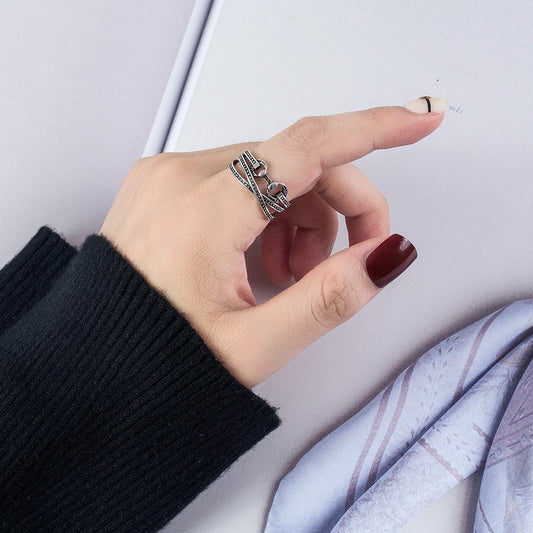 Adjustable Crown Ring Copper Jewelry Silver Tone Finish