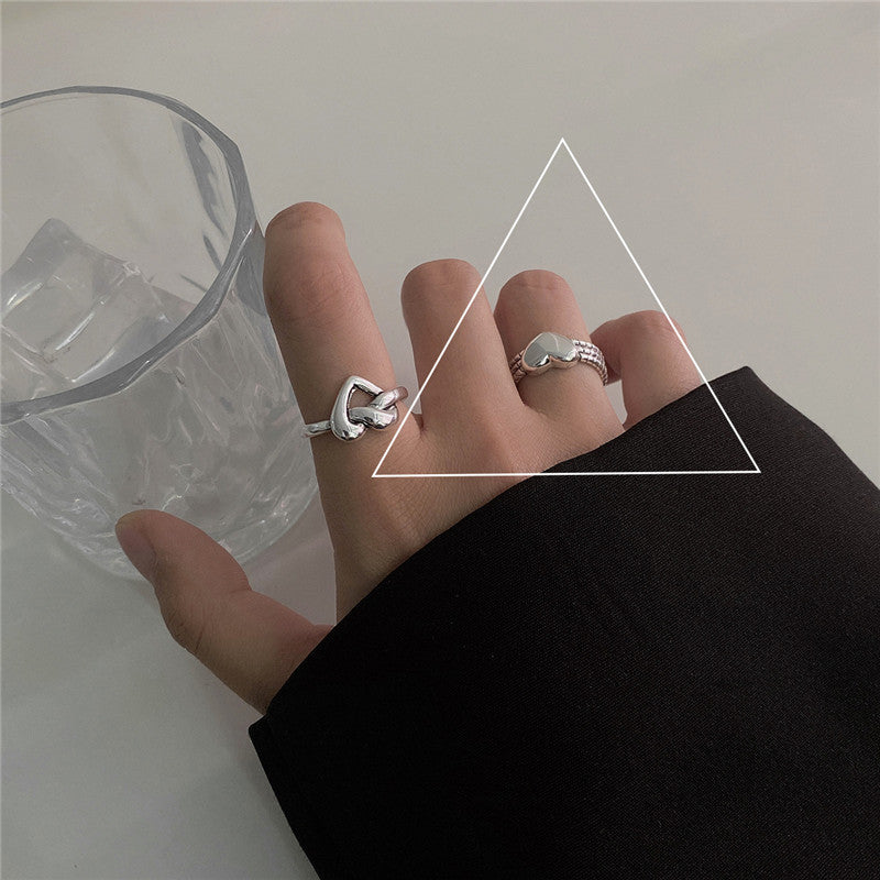 Handmade Copper Heart Ring Korean Style Jewelry Gift For Women Fashion Accessory Elegant Statement Piece Today