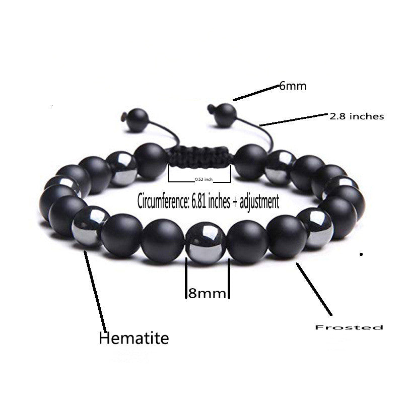 Unisex Woven Bracelet Retro Agate Geometric Design Jewelry European American Accessory Classic Style Statement