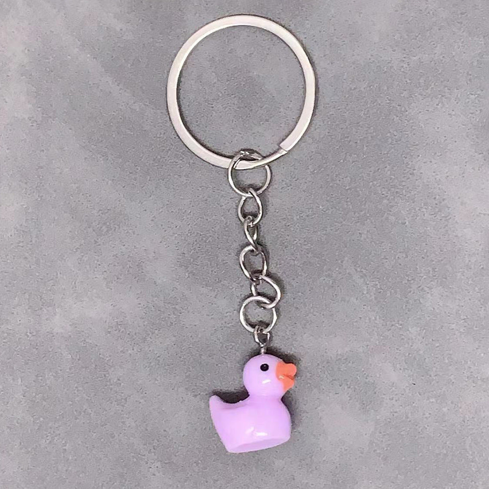 Cute Duck Keychain Pendant Women Girls Trendy Fashion Accessory Gift For Bags Backpacks Purses Resin Finish Shiny