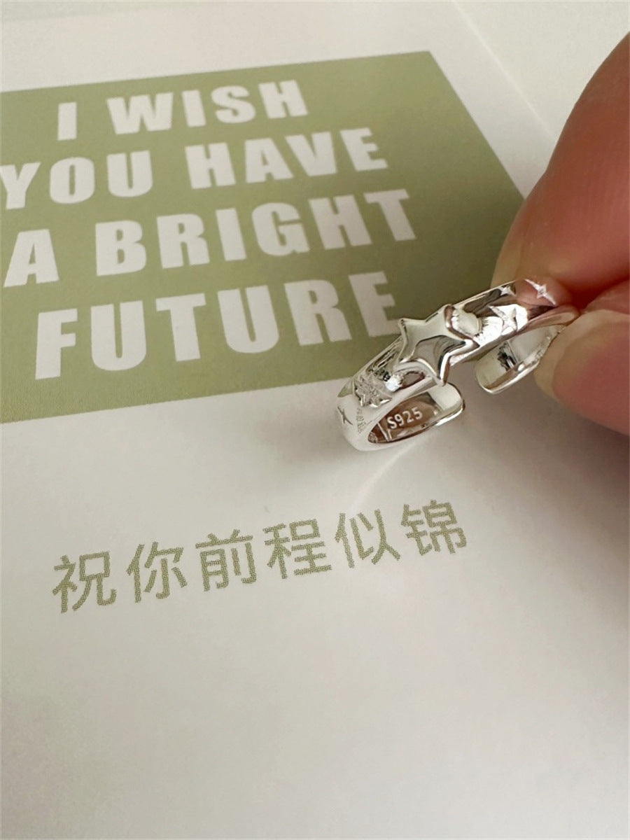 Geometric Copper Open Ring for Women Adjustable Jewelry