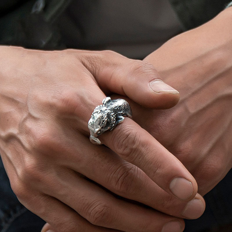 Adjustable Lizard Ring Open Design Copper Ring For Women And Men Retro Animal Jewelry Gift Modern Classic Look