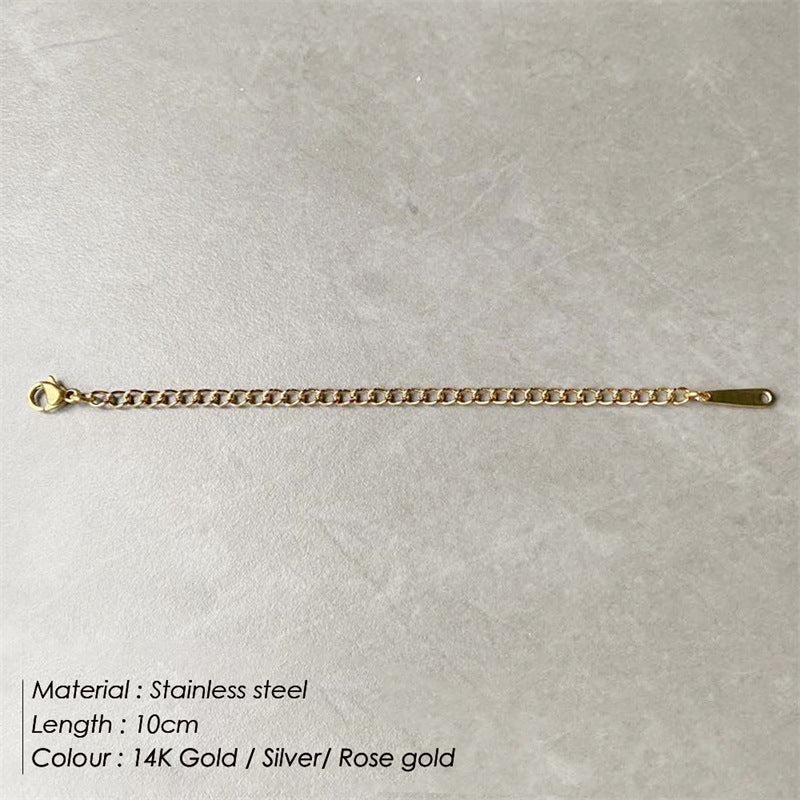 Stainless Steel Jewelry Extension Chain Adjustable Simple Design Long Tail Extender For DIY Necklace Bracelets