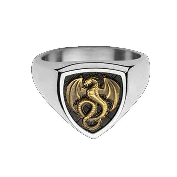 Unisex Dragon Ring Zodiac Fashion Ring Alloy Statement Ring Gold Finish Dragon Jewelry Ring Ring Men And Women
