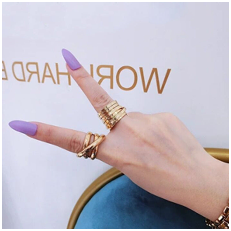 Retro Fashion Cross Multilayer Big Ring Alloy Material Style European And American Women Free Size Alloy Style