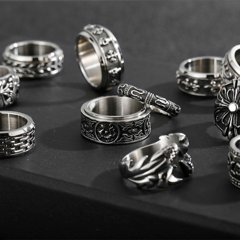 Titanium Steel Ring Forest Leaf Vintage Design Japanese Korean Fashion Jewelry For Women High Quality New Ring