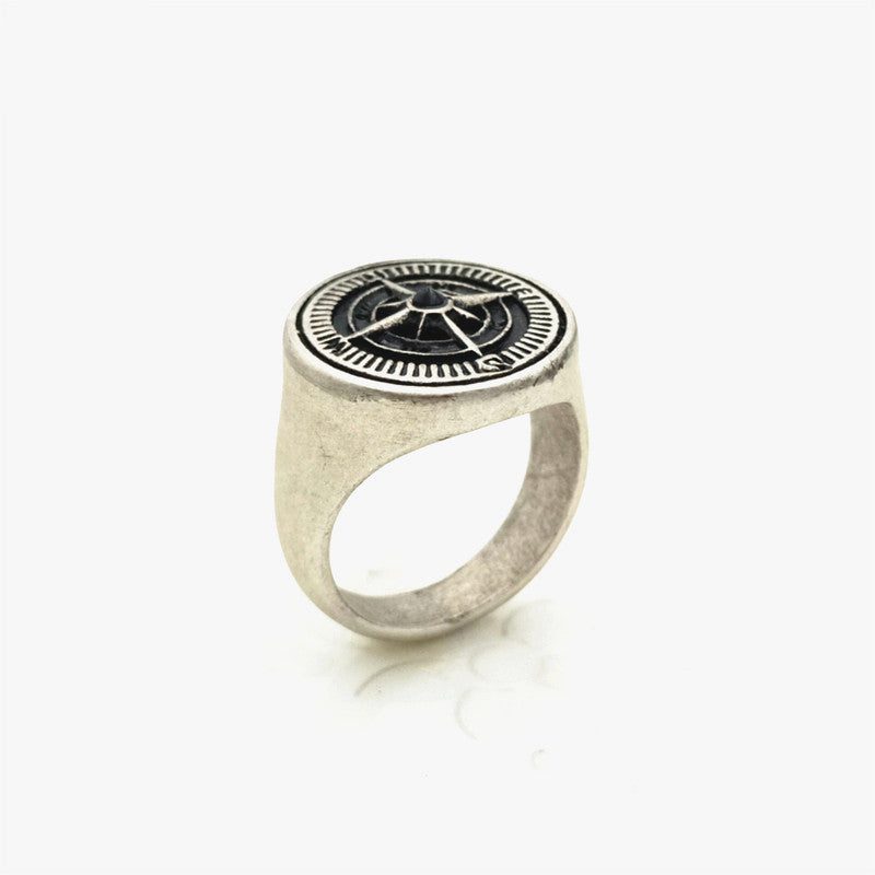 Mens Stainless Steel Ring With Compass Vintage Design Unisex Band Jewelry Gift Ring Sizes 6 7 8 9 10 11 Unique