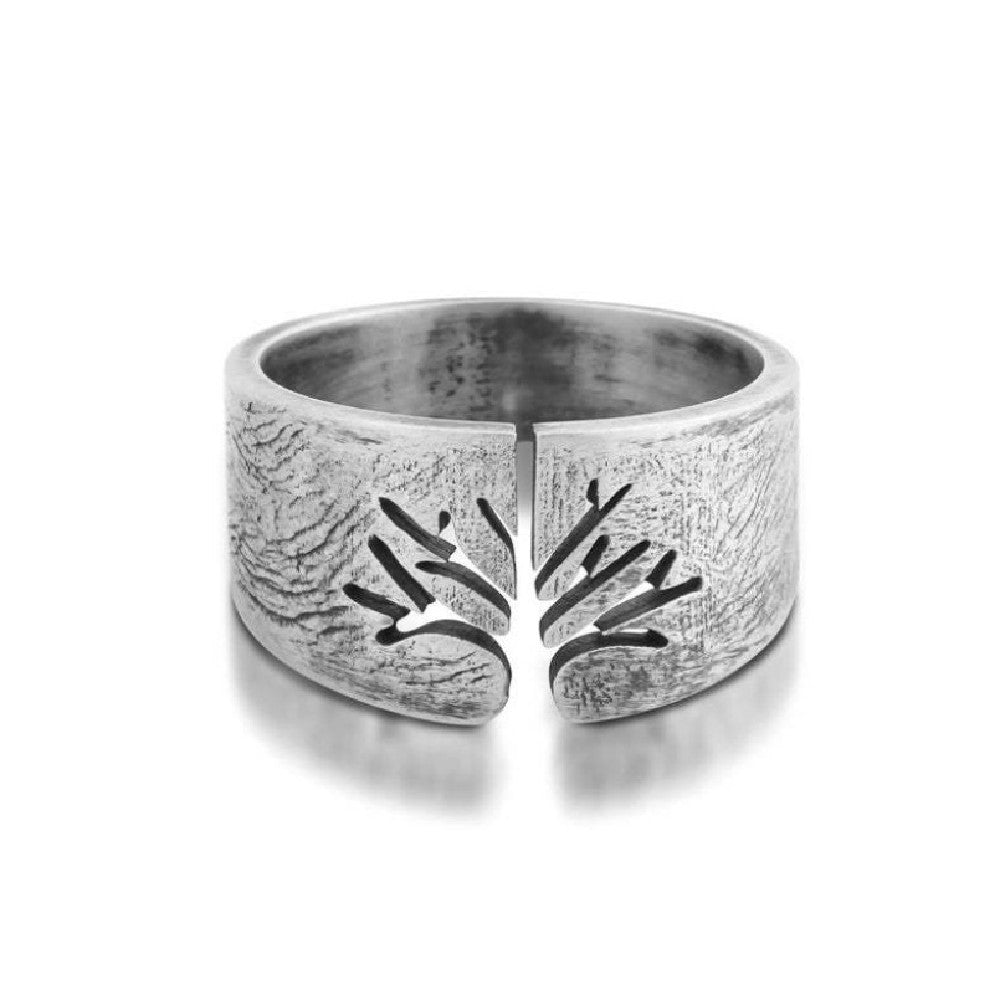 Tree of Life Geometric Alloy Ring for Women and Men Fashion Statement Wedding Band Anniversary Electroplated 2