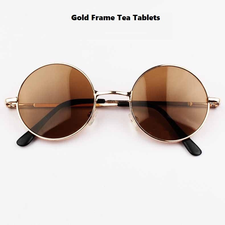 Unisex Retro Round Sunglasses With Metal Frame And Spring Leg Design UV400 Protection For Driving No Polarized