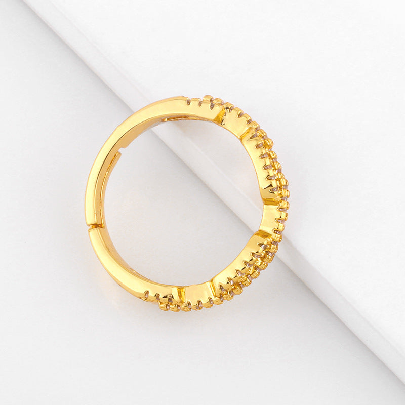 Womens Diamond Chain Ring Zircon Fashion Jewelry For Women