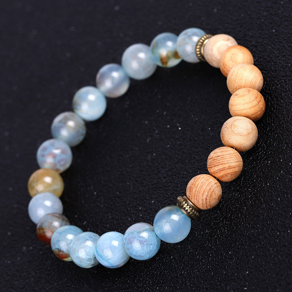 Natural Stone Guardian Lucky Stone Bracelet With Lava Beads And Wood Beads For Men And Women Religion Totemism