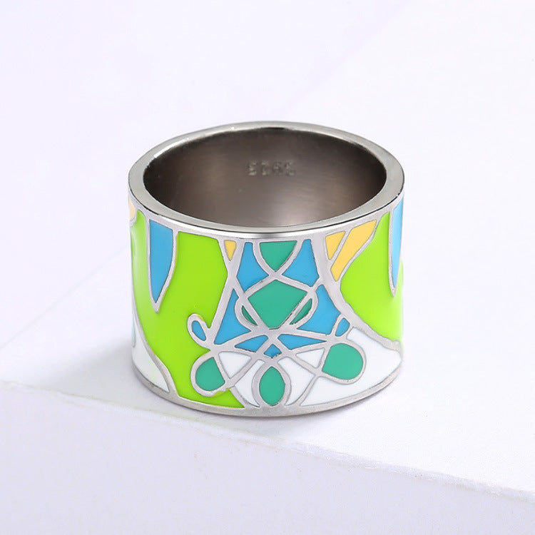 Brass Graffiti Style Statement Ring For Women Fashion