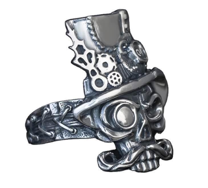 Unisex Steampunk Skull Ring Retro Fashion Alloy Ring With A Unique Skull Design Perfect Gift For Men Or Women