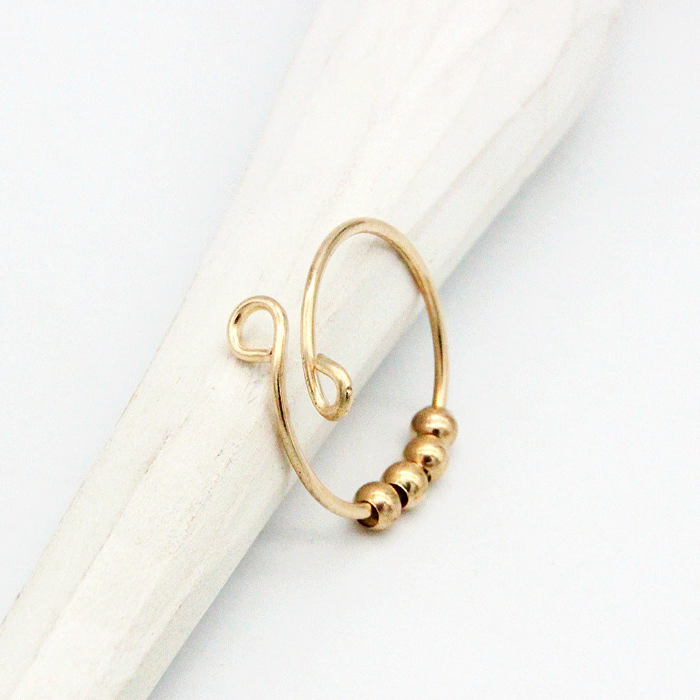 Rotating Anxiety Relief Ring Adjustable Fidget Band Geometric Alloy Electroplated Fashion Ring Cute Knuckle Ring