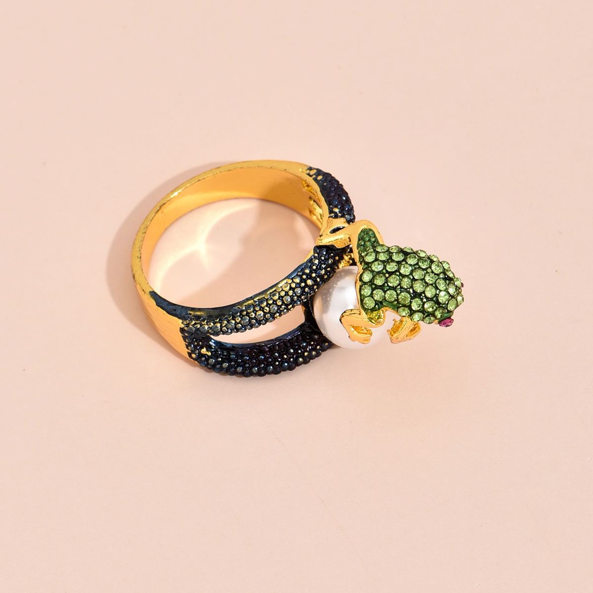 Treasure Hunt Frog Ring Diamond Alloy Band Unisex Jewelry Accessory For Everyday Wear Daily Style And Comforts