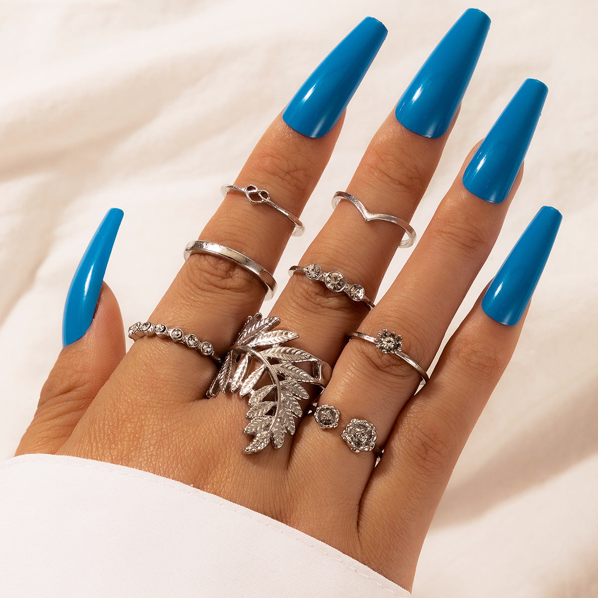 Geometric Copper Ring Set Fashion Plated Rings Ethnic Style Jewelry For Women Gift Trendy Jewelry Gift For Her