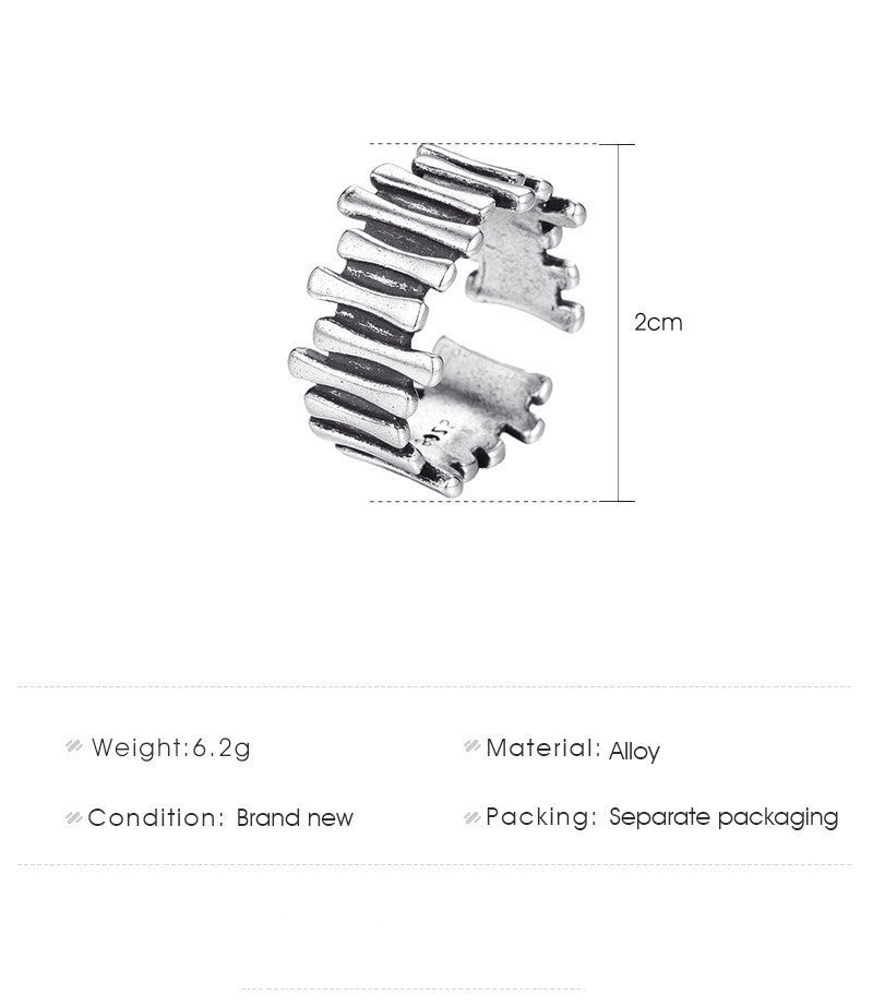 Geometric Ring Irregular Alloy Electroplated Ring Unique Personality Jewelry European American Style Artisan Inspired