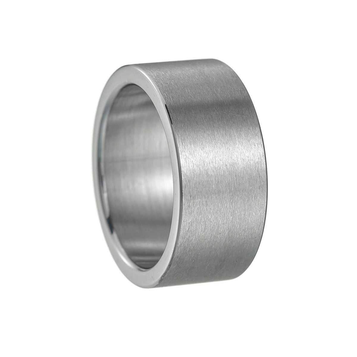 Titanium Steel Ring 10mm Wide Matte Geometric Distressed Design Big Statement Ring For Men Women European Ring