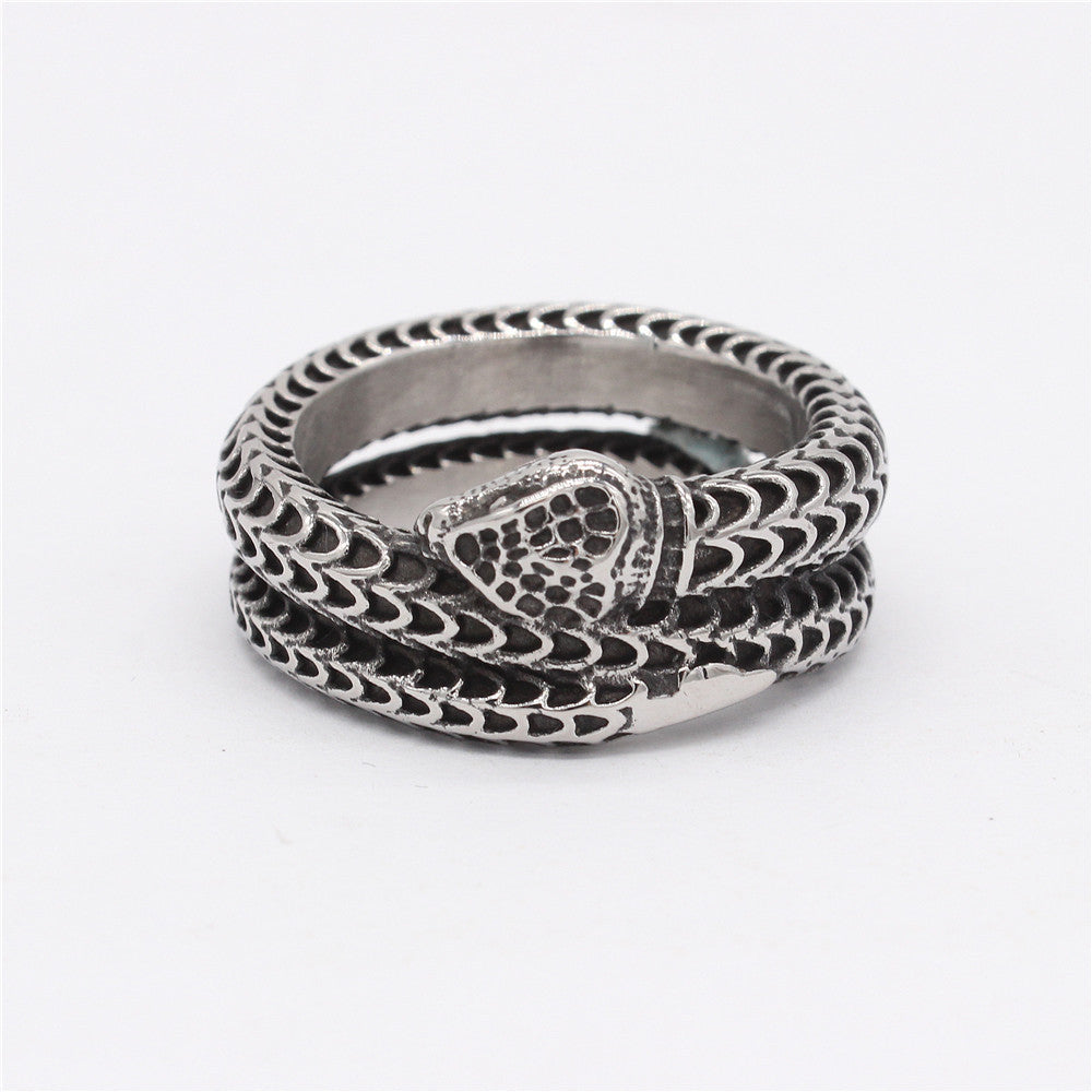 Gothic Snake Head Ring Unisex Titanium Steel Durable Jewelry Accessory Bold Design Statement Fashion For Men Women