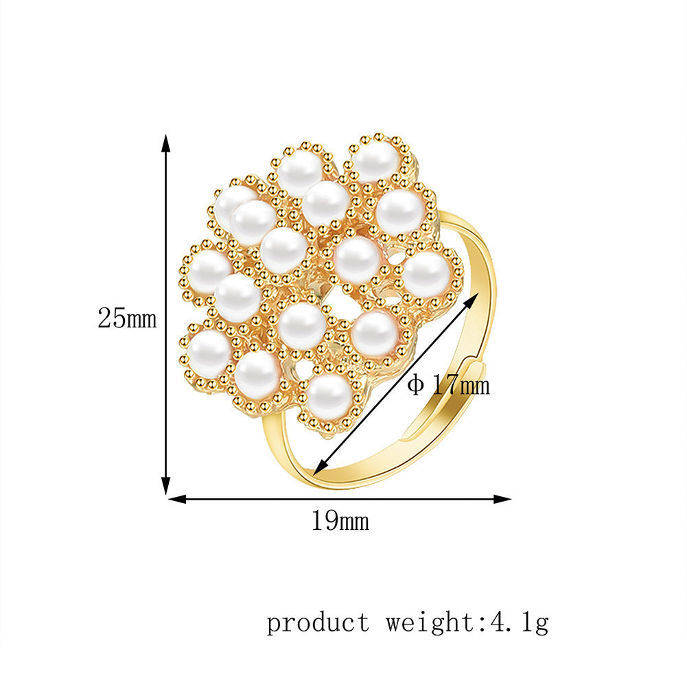 Elegant Flower Ring Gold Alloy Floral Ring For Women Bridesmaids Party Jewelry Accessory For Special Occasions