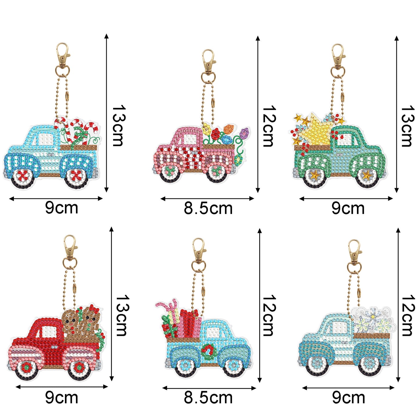 Diamond Painting Key Chain Cartoon Key Chain With Acrylic Board Drill Pen Key Rings DIY Craft Keyring Diamond