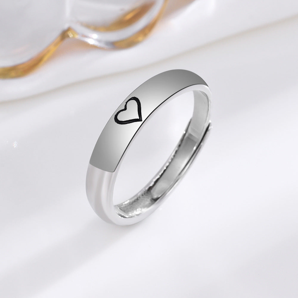Heart Design Couple Ring Set Electroplated In Silver For Him And Her Matching Jewelry For Couples Special Gift