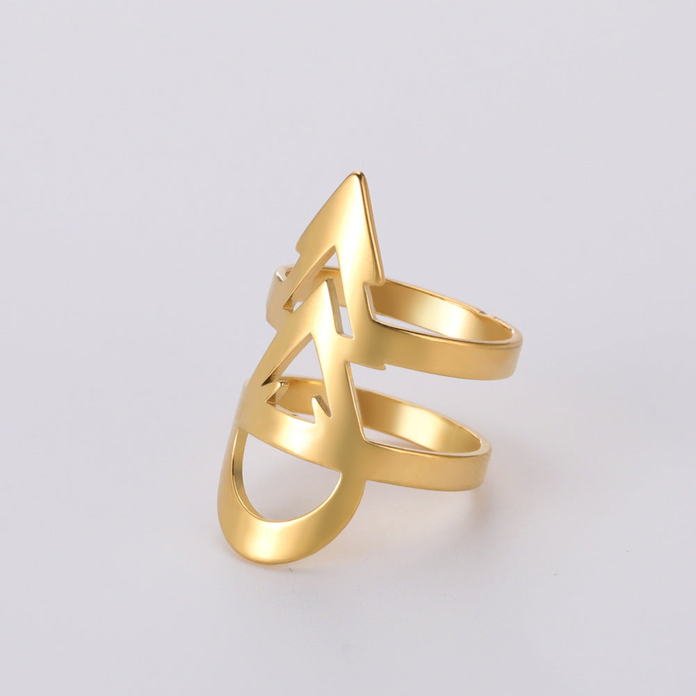 Arrow Ring Stainless Steel Unisex Jewelry Silver Rose Gold