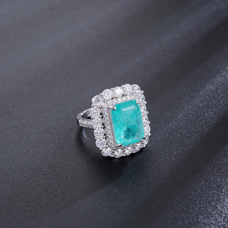 Womens Ring Copper Inlaid Zirconium Vintage European American Classic Metal Ring Geometry Ring Copper Zirconium